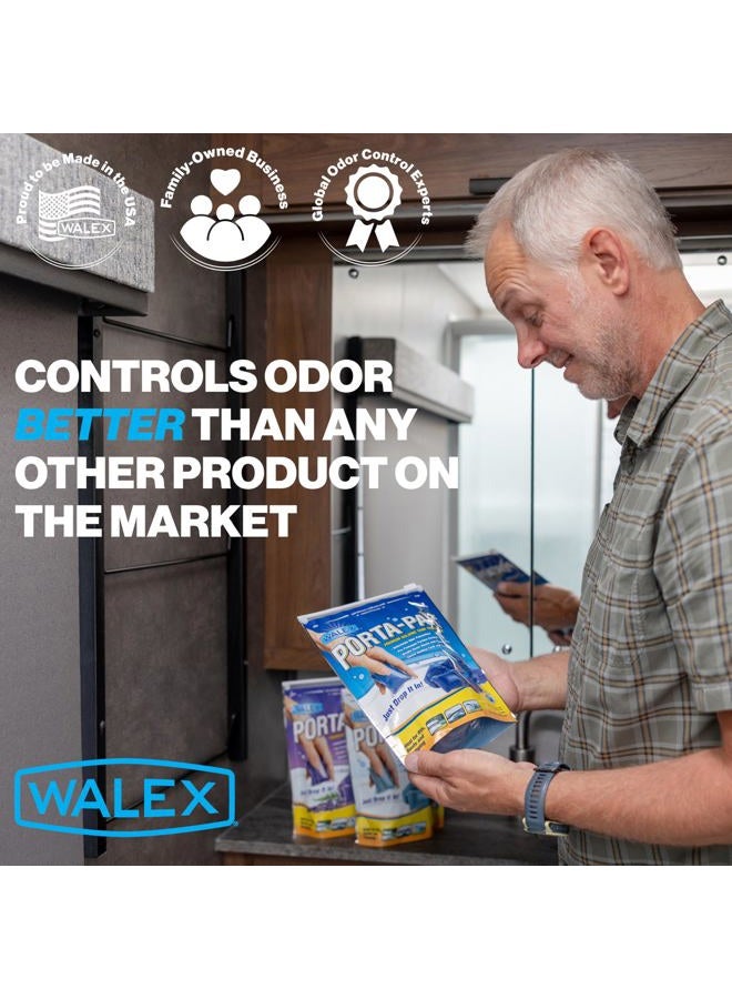 WALEX Porta-Pak Black Holding Tank Deodorizer & Portion Control System Drop-Ins - Rapid Breakdown of Waste & Paper, Odor Prevention, Cleans Tank & Sensors - Lavender Breeze, 10-Pack - Image 4
